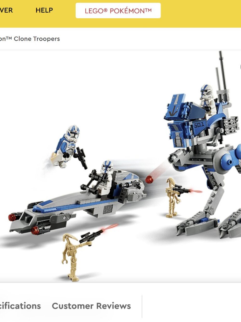 Lego Star Wars: The Clone Wars 285 pc 501st Legion Clone Troppers (75280), 7+